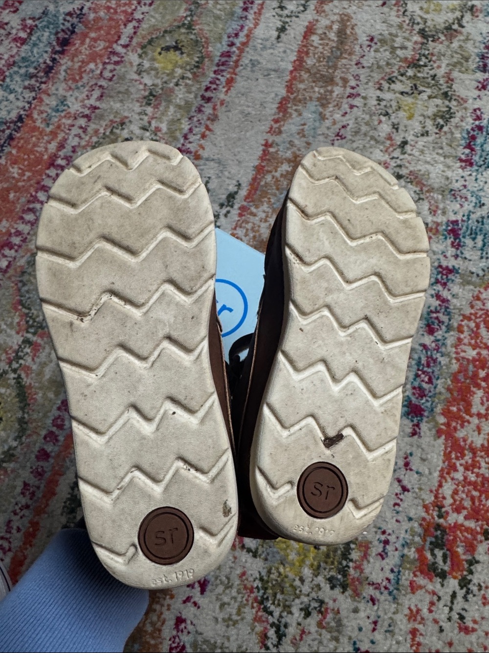 Stride Rite Little Kid’s Brown Leather Hook-and-Loop Ankle Boots Size 13 - Picture 3 of 5
